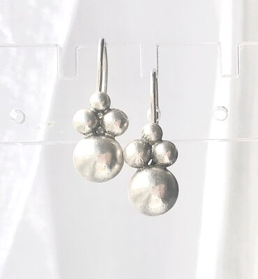 Silver Cluster Earrings - Argentium Sterling Silver - Elegant - image2
